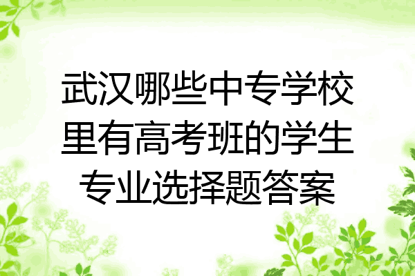 武汉哪些中专学校里有高考班的学生专业选择题答案