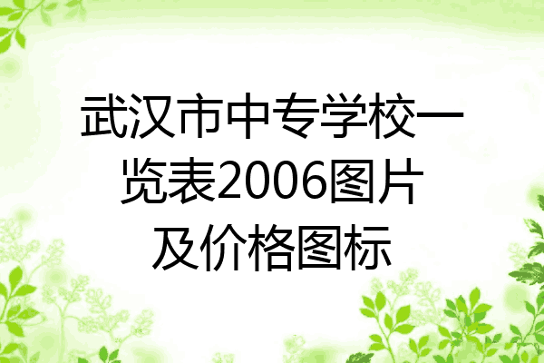 武汉市中专学校一览表2006图片及价格图标