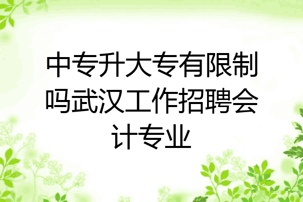 中专升大专有限制吗武汉工作招聘会计专业