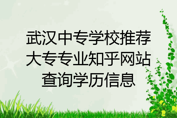 武汉中专学校推荐大专专业知乎网站查询学历信息
