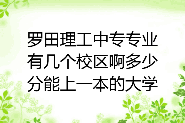 罗田理工中专专业有几个校区啊多少分能上一本的大学