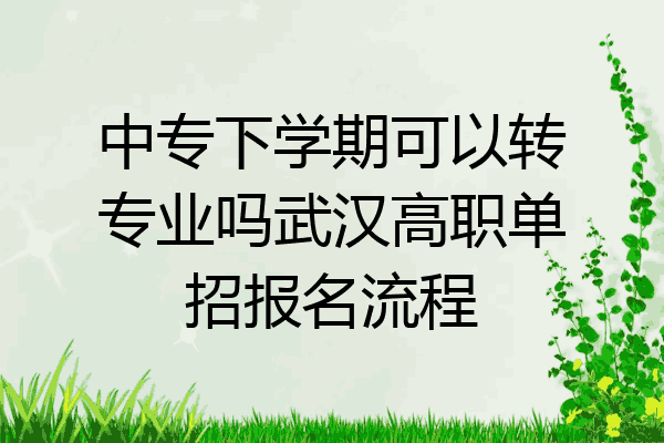 中专下学期可以转专业吗武汉高职单招报名流程