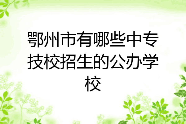 鄂州市有哪些中专技校招生的公办学校