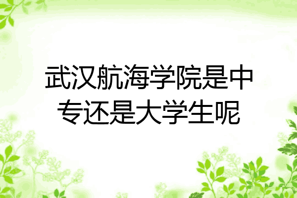 武汉航海学院是中专还是大学生呢