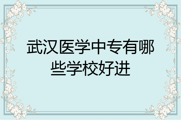 武汉医学中专有哪些学校好进
