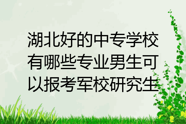 湖北好的中专学校有哪些专业男生可以报考军校研究生