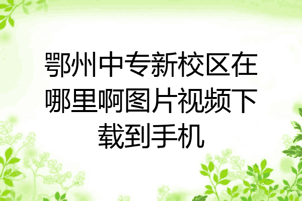 鄂州中专新校区在哪里啊图片视频下载到手机