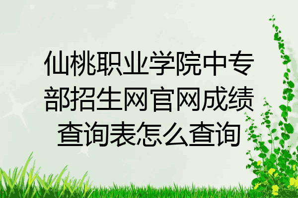 仙桃职业学院中专部招生网官网成绩查询表怎么查询