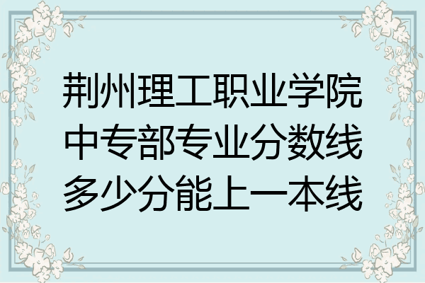 荆州理工职业学院中专部专业分数线多少分能上一本线