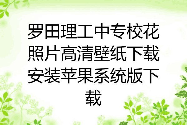 罗田理工中专校花照片高清壁纸下载安装苹果系统版下载