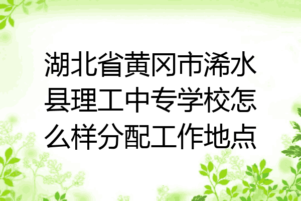 湖北省黄冈市浠水县理工中专学校怎么样分配工作地点