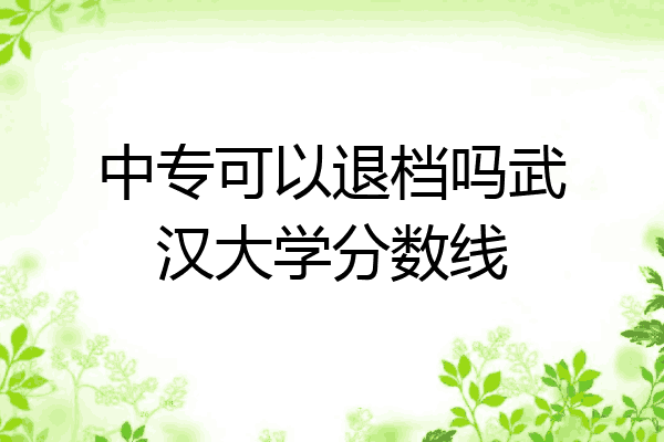 中专可以退档吗武汉大学分数线