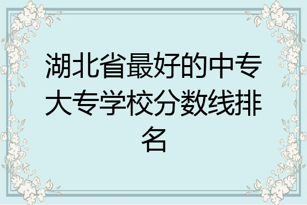 湖北省最好的中专大专学校分数线排名