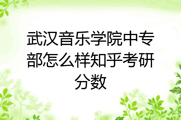 武汉音乐学院中专部怎么样知乎考研分数
