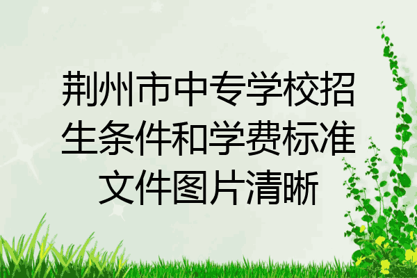 荆州市中专学校招生条件和学费标准文件图片清晰