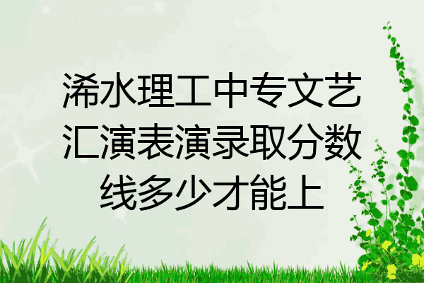 浠水理工中专文艺汇演表演录取分数线多少才能上