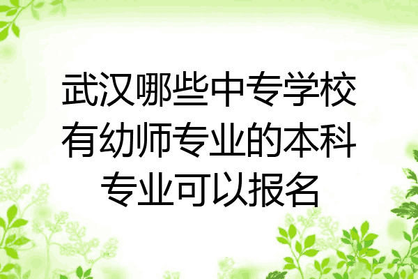 武汉哪些中专学校有幼师专业的本科专业可以报名