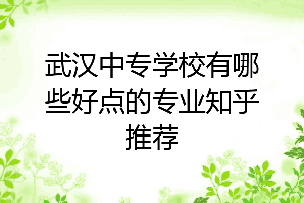 武汉中专学校有哪些好点的专业知乎推荐