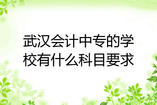 武汉会计中专的学校有什么科目要求