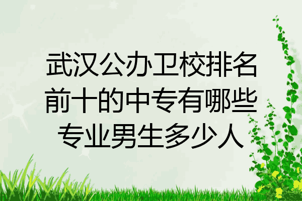 武汉公办卫校排名前十的中专有哪些专业男生多少人