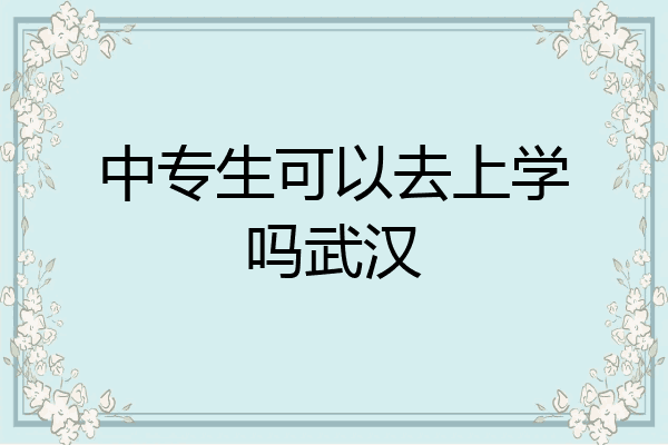 中专生可以去上学吗武汉