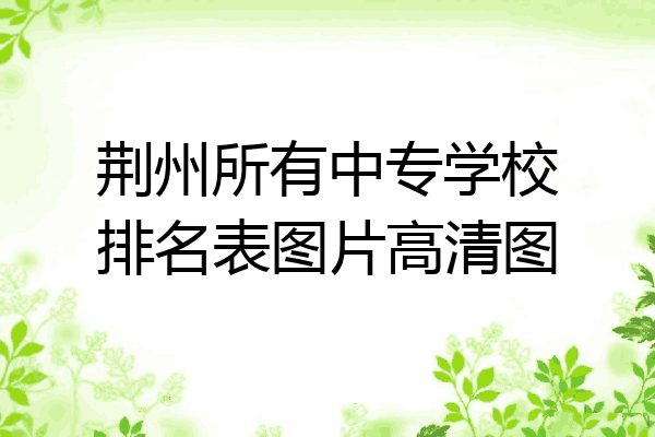 荆州所有中专学校排名表图片高清图