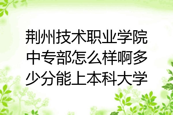 荆州技术职业学院中专部怎么样啊多少分能上本科大学
