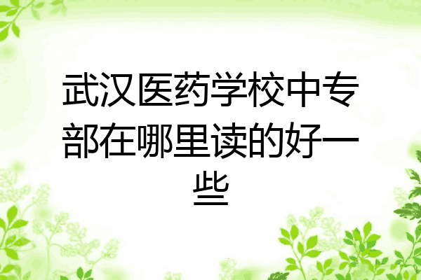武汉医药学校中专部在哪里读的好一些