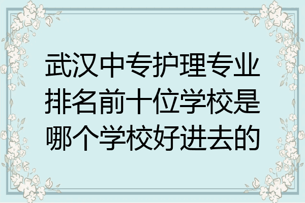武汉中专护理专业排名前十位学校是哪个学校好进去的