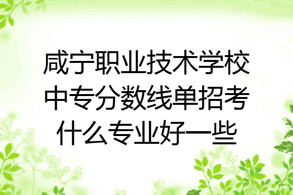 咸宁职业技术学校中专分数线单招考什么专业好一些