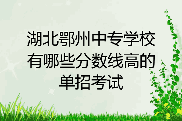 湖北鄂州中专学校有哪些分数线高的单招考试