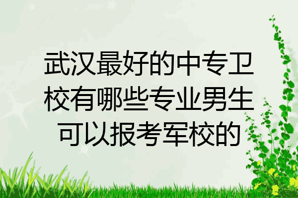 武汉最好的中专卫校有哪些专业男生可以报考军校的