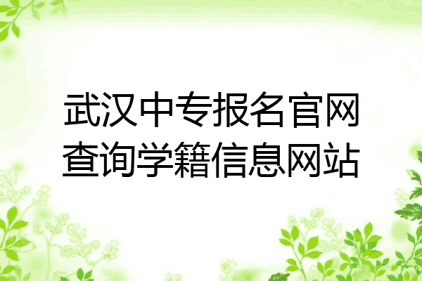 武汉中专报名官网查询学籍信息网站