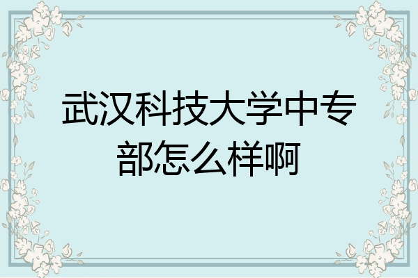 武汉科技大学中专部怎么样啊