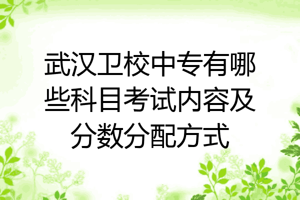武汉卫校中专有哪些科目考试内容及分数分配方式
