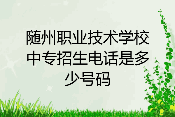 随州职业技术学校中专招生电话是多少号码