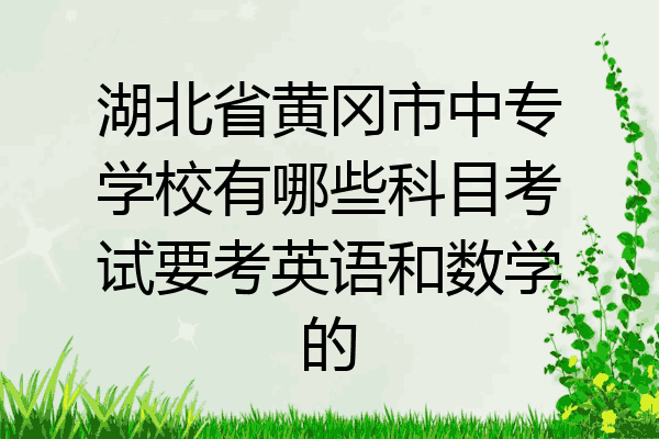 湖北省黄冈市中专学校有哪些科目考试要考英语和数学的