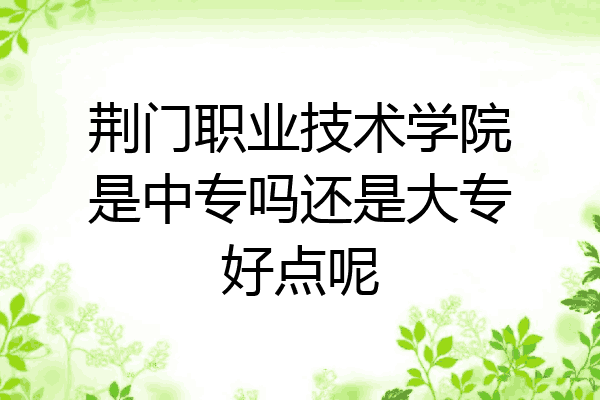 荆门职业技术学院是中专吗还是大专好点呢