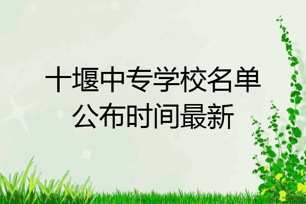 十堰中专学校名单公布时间最新