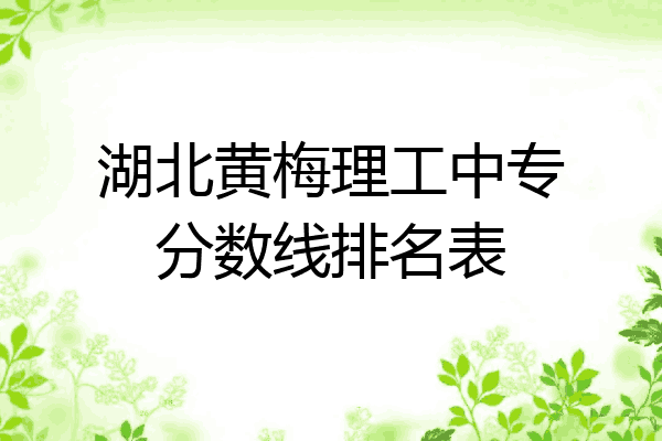 湖北黄梅理工中专分数线排名表