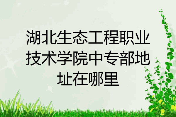 湖北生态工程职业技术学院中专部地址在哪里