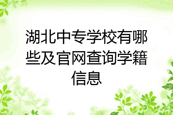 湖北中专学校有哪些及官网查询学籍信息