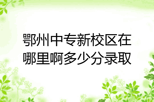 鄂州中专新校区在哪里啊多少分录取