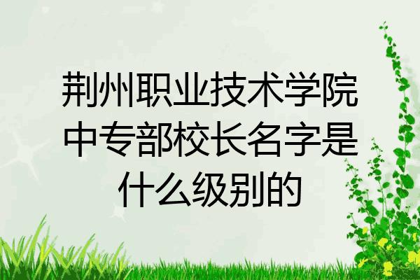 荆州职业技术学院中专部校长名字是什么级别的