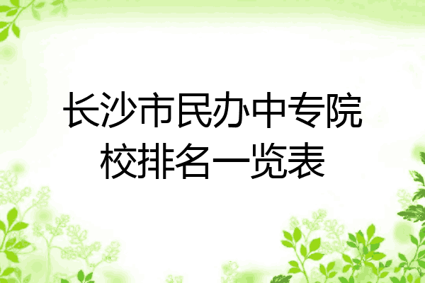 长沙市民办中专院校排名一览表