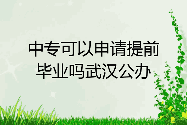 中专可以申请提前毕业吗武汉公办
