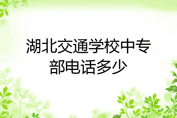 湖北交通学校中专部电话多少