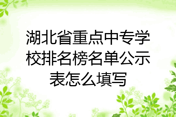 湖北省重点中专学校排名榜名单公示表怎么填写