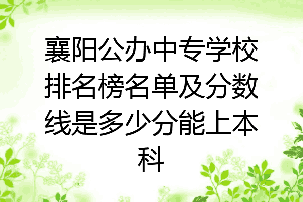 襄阳公办中专学校排名榜名单及分数线是多少分能上本科
