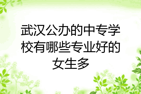 武汉公办的中专学校有哪些专业好的女生多
